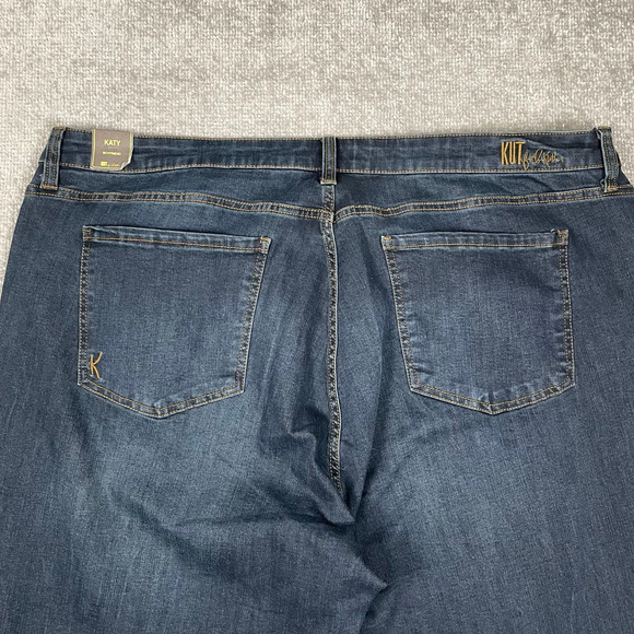 Kut From The Kloth Jeans 22W Blue Straight Katy High Rise Boyfriend Dark Wash - Picture 10 of 16